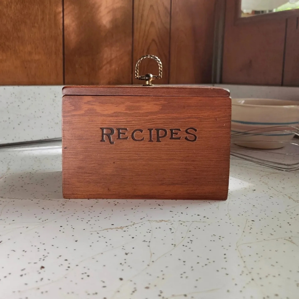 Vintage Wooden Recipe Box